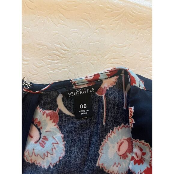 J. Crew Mercantile Sleeveless Navy Floral Dress Size 00 - Picture 4 of 8